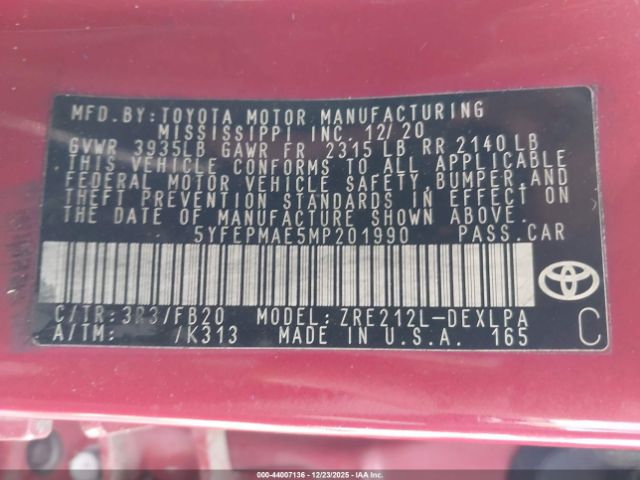 Toyota Corolla Le Image 10